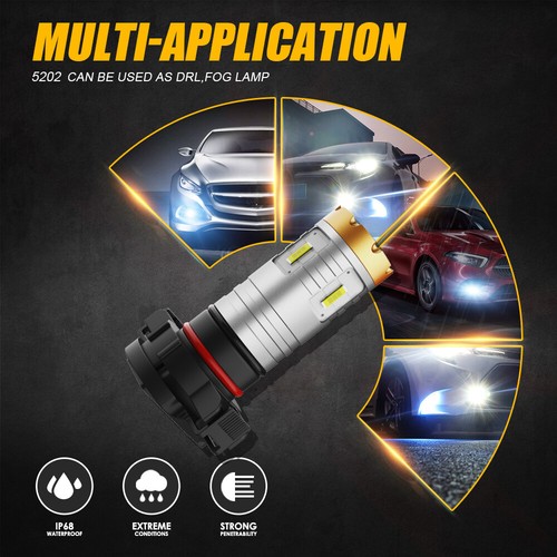AUXBEAM For GMC Yukon Denali 2007-2013 5202 LED Headlight Fog Light Bulbs White - Picture 10 of 12