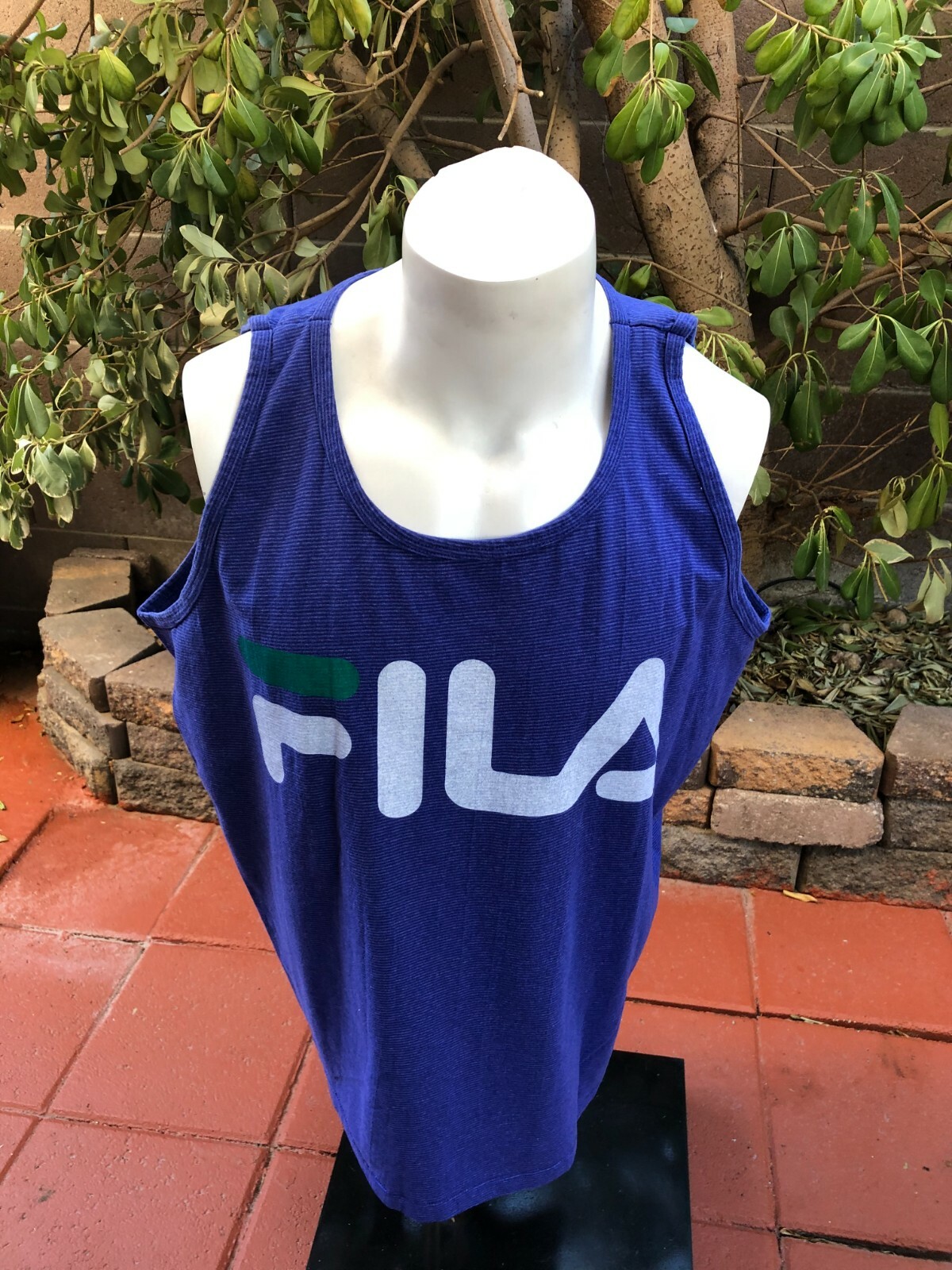 Men's Fila Vintage Cotton Blend Tank top Made in USA Size XL