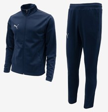 Puma Men Team Track ASIA SP Suit Set Navy Run Jacket Pants GYM Jersey 94018203