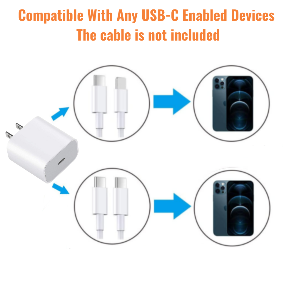 20W USB-C Fast Charger Power Adapter Block For iPhone 15 14 13 12