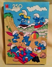 Smurf Puzzle 1982 Milton Bradley 4381-3 Surfing Beach As Is Peyo Cartoon Parts