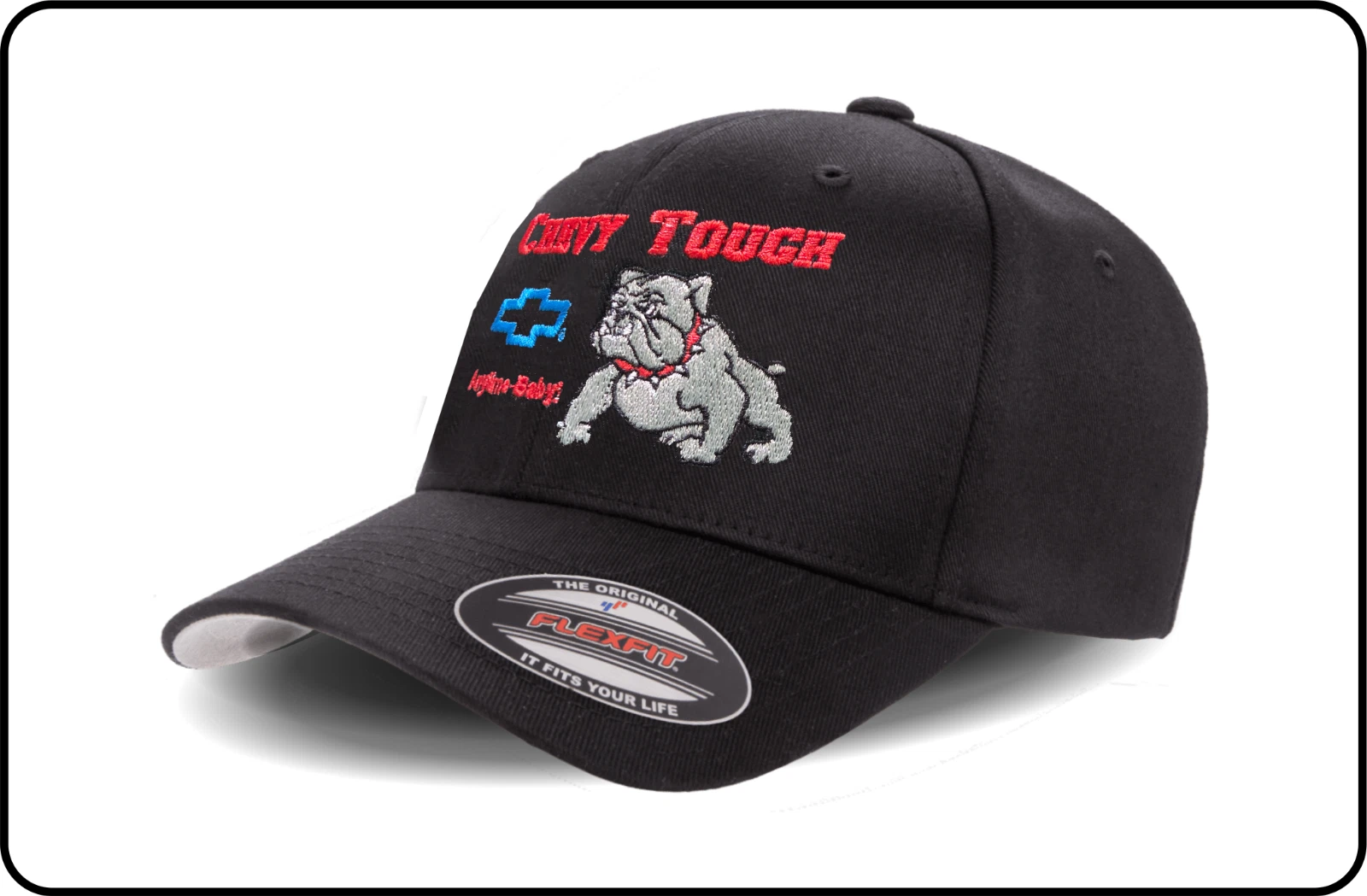 Classic Chevy "Built Tough" w/ Bulldog Logo - Flexfit Hat/Cap - S/M & L/XL