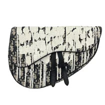 Christian Dior Saddle Bag Raymond Navy Blue white oblique shoulder