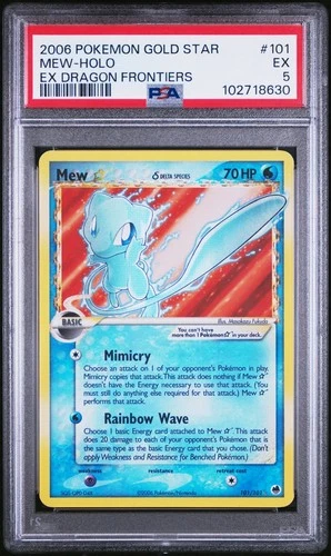 2006 POKEMON EX DRAGON FRONTIERS GOLD STAR #101 MEW-HOLO PSA 5