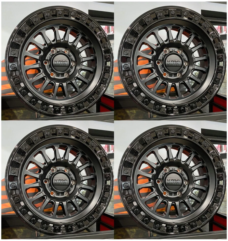 Llantas 17" KMC KM552 aptas para llantas Chevy Silverado 1500 2014-2026 17x9 nuevas 6X139,7 Foto 4 de 4