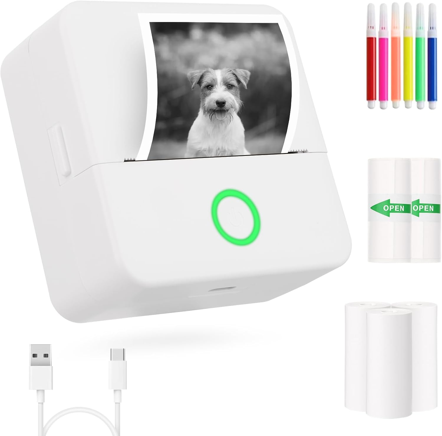 Mafiti Mini Bluetooth Inkless Thermal Photo Printer Compatible with Ios Android