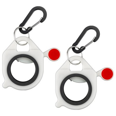 2-Pack Zip Tie Holder, White Cable Tie Holder, Upgraded Black Carabiner, Reus...