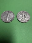 1943 Walking Liberty Half Dollar Silver  ( 2 ) Coins