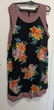 Wallis Women's floral Shift Dress Black Size 18 used good condition