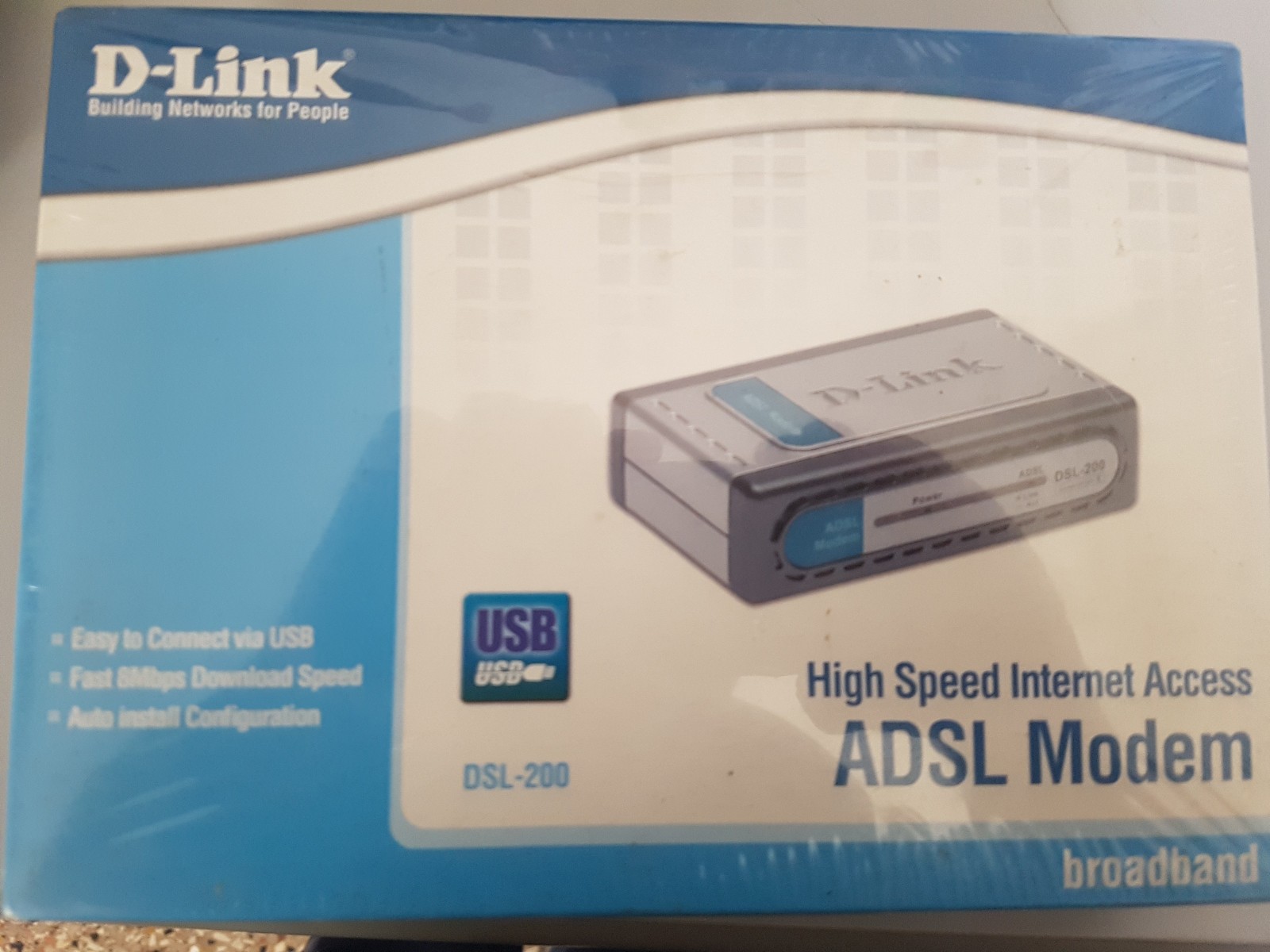 Modem ADSL D-Link DSL-200 USB NUOVO SIGILLATO Scatola Originale Vintage Retro
