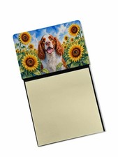 Caroline's Treasures Welsh Springer Spaniel in Sunflowers Sticky Note Holder