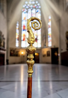 Solid Brass CROZIER  Staff Crosier Bishop Quality Craftsmanship, 72'' Christmas