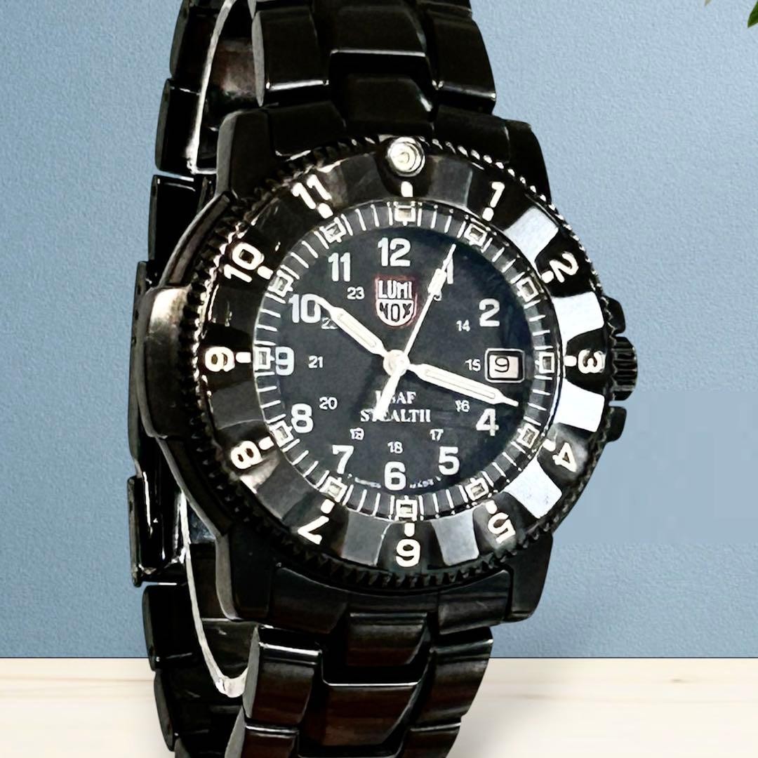 Luminox F-117 Nighthawk Series 3400 Military Watch All Black Used image 5