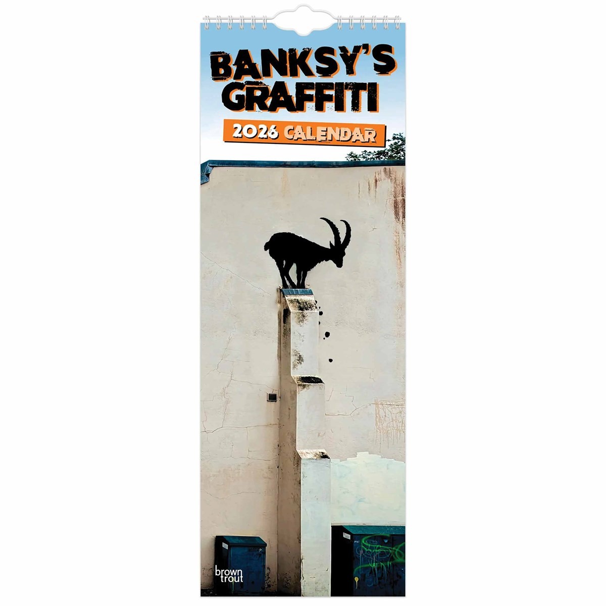 Banksy's Graffiti Slim Calendar 2026, Wall Calendars, Month To View, Art, Gift