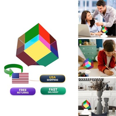 Zhuochimall Cmy Color Cube Rotating Stand2.0 Inch 50 Mm Acrylic Prism Cmycube