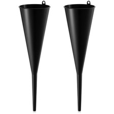 2 Pcs 18  Long Neck Flute Funnel 1/2" Bottom Narrows, Black Long Automotive Gas