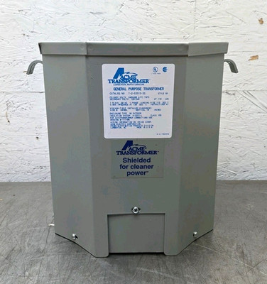 Acme T-2-53515-3S 7.5kVA GP Transformer 240x480V Pri 120/240V Sec 1Ph 60Hz New