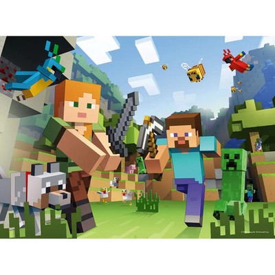 Ravensburger Kinderpuzzle - 12004176 Minecraft Steve und Alex - Puzzle für Kinde
