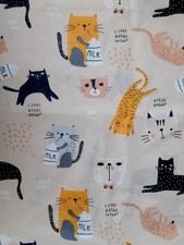Katzen Baumwollstoff 100 %  lustige Katzen Neu,  1,60 m X 0,5 m lang 
