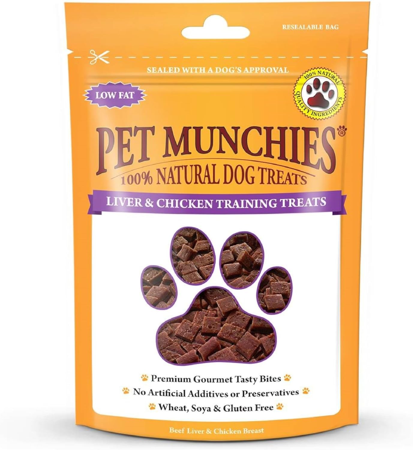 Pet Munchies Liver and Chicken Dog Training Treats, Grain Free Tasty Bites with