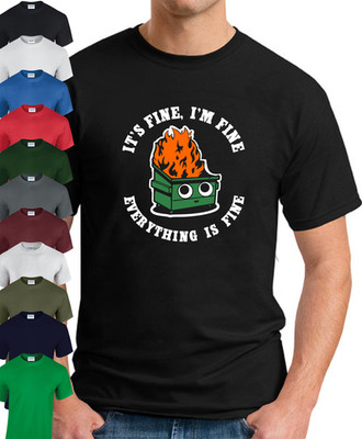 I'M FINE IT'S FINE EVERYTHING IS FINE T-SHIRT - lustiges Geschenk Witz Gag Meme Top