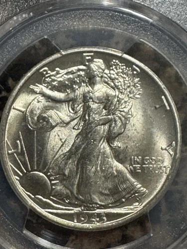 1943-s Walking Liberty Half Dollar, Better Date, PCGS MS63, Nice, Free Shipping