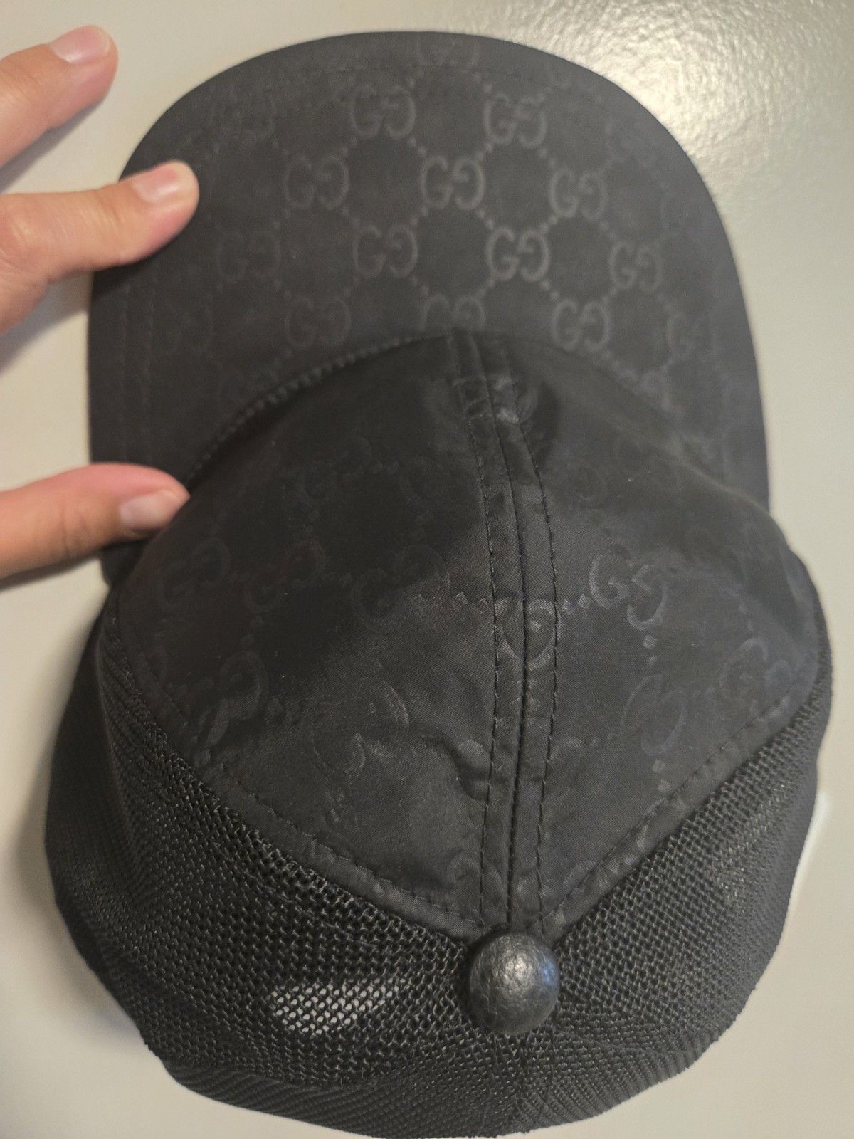 Gucci Nylon Monogram Baseball Hat black image 6