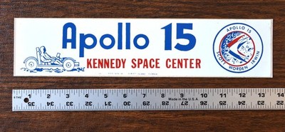 Rare: APOLLO 15. 1971.  ORIGINAL ERA BUMPER STICKER  3 X 14 -NEW, Unused