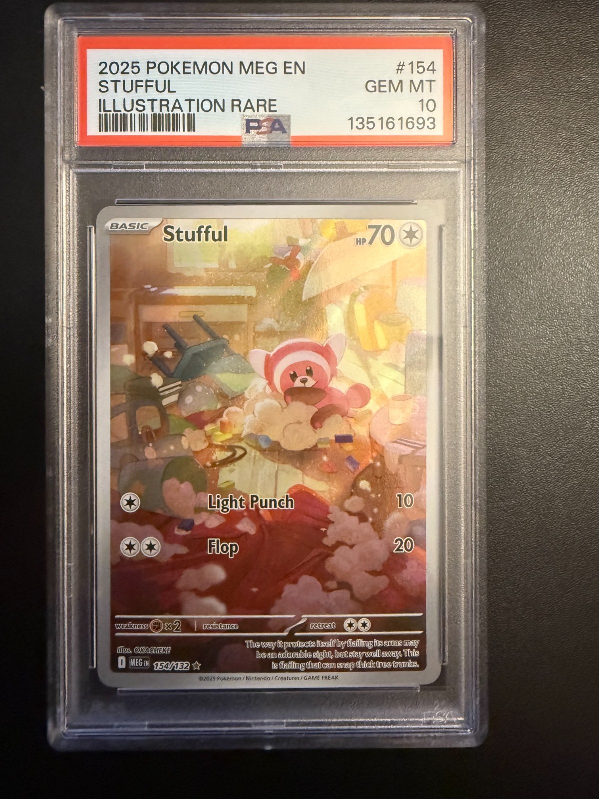 2025 Pokemon Mega Evolution Stufful Illustration Rare #154/132 PSA 10 GEM MINT