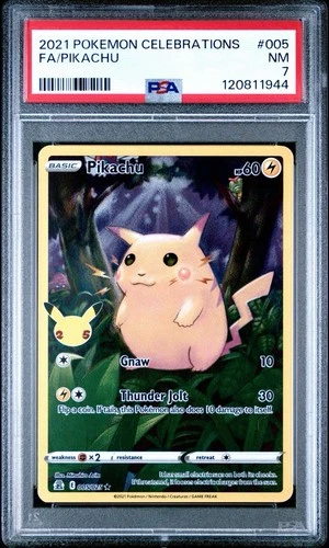 2021 POKEMON CELEBRATIONS #005 FULL ART/PIKACHU PSA 7 Fresh Grade
