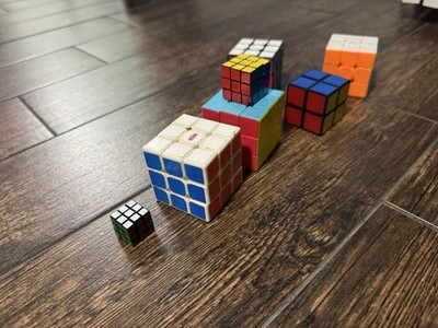 Rubik s Cube Puzzle Lot Mixed Sizes & Brands (7 Cubes Total) See Description