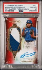 Vladimir Guerrero 2021 Topps Diamond Icons Auto Jumbo Patches Red /5  P S A 8.5