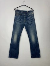 Replay Mens Jeans Size W30 L32 Blue Denim Cotton Straight Leg Belt Loop