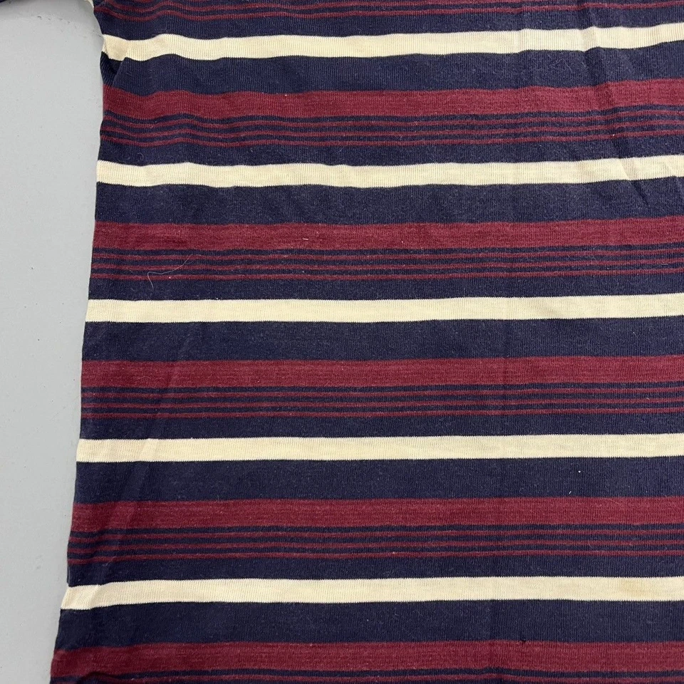 Camiseta Vintage Años 60 Nacional Azul Rayas Algodón Años 60 Verdadero Vintage Foto 2 de 4