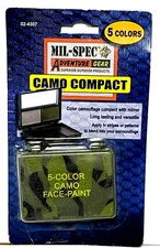 Mil-Spec Plus Adventure Gear Camouflage Compact Face-Paint 5 Colors Sealed New