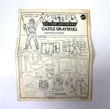 Castle Grayskull Vintage MOTU Masters Of The Universe Instructions 1982 Mattel