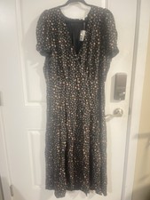 Madewell Puff-Sleeve V-Neck Maxi Dress in Floral Print NWT’s Black Size 14W