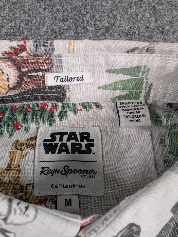 Camisa Star Wars Reyn Spooner Navidad Botón Para Hombre Calce Mediano A Medida Foto 3 de 4