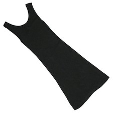 Auth CHANEL Black Dress Knit Rayon P07386 Black Women 40 size M