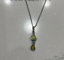 Lia Sophia Silver-tone Necklace/w Yellow Blue...