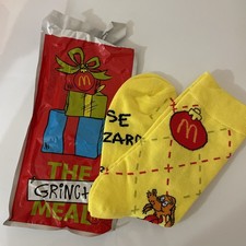 2025 McDONALD'S Grinch Socks Christmas Adult Happy Meal Yellow Socks