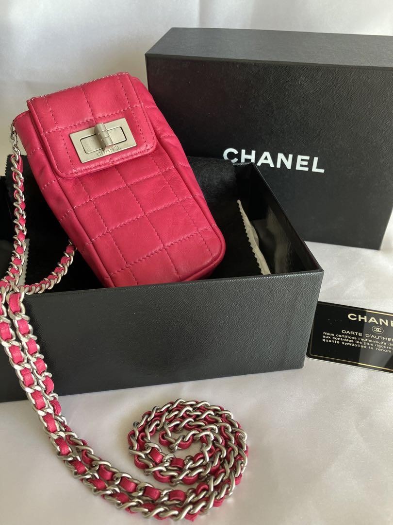 Chanel Mini Chain Shoulder Pouch Red Chocolate Bar Design Pre-Owned Japan