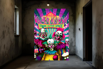 Killer Klowns aus dem Weltraum Horrorfilm Poster/Druck A3/A4/A5 230 g/m² gerahmt