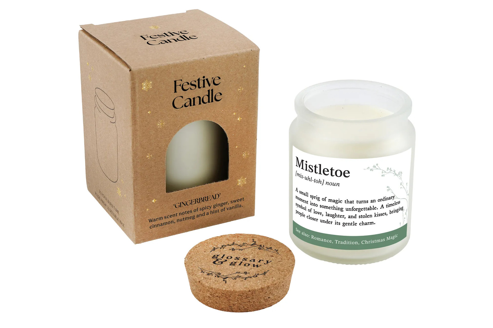 Gingerbread Scented Christmas Candle | 'Mistletoe' | Winter Home Décor
