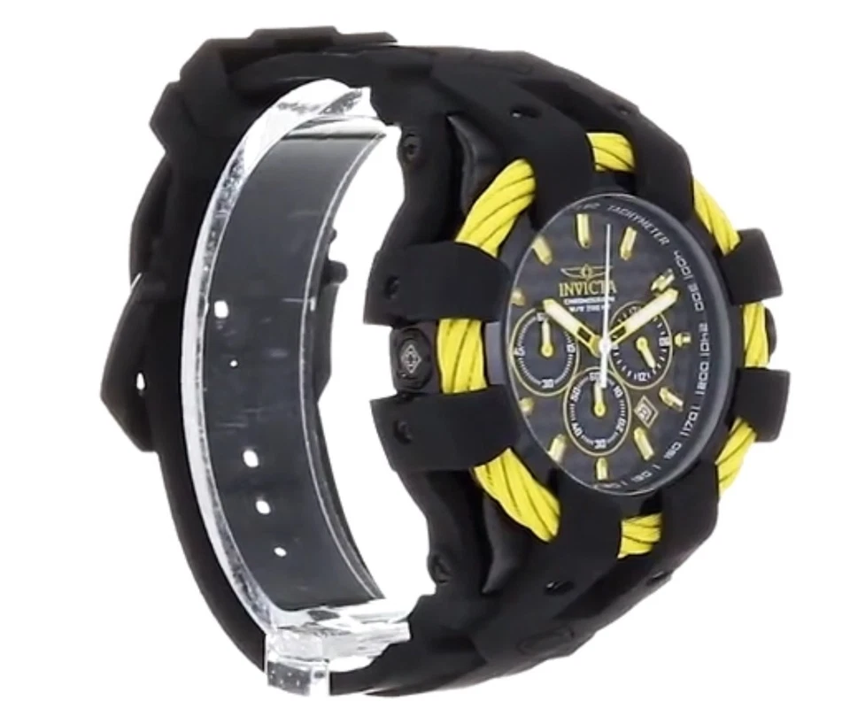 Invicta 23871 Bullone Display Analogico Quarzo Nero Orologio Con 3 da Sub Nuovo - Immagine 2 di 4