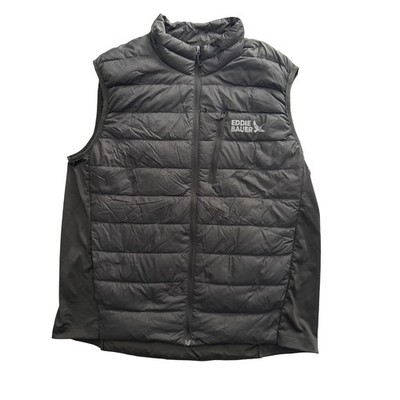 Eddie Bauer Mens 550 Down Vest Black Puffer Sleeveless Jacket Size Large