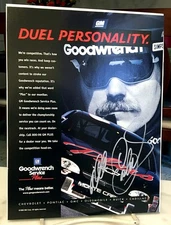 DALE EARNHARDT SR. AUTOGRAPHED 8x11 PUBLICATION PHOTO PAGE - 1998 GM SERVICE AD