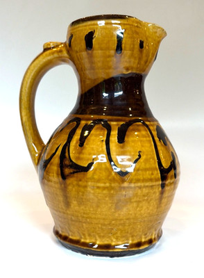 Japanese Studio Yellow Pottery Mingei Style Slipware Ceramic Pitcher Jug (KiL)