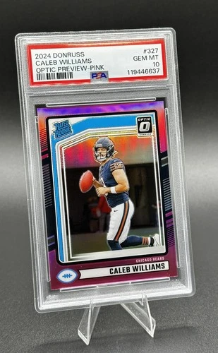 2024 Donruss Caleb Williams Optic Preview Pink RC #327 Bears Rookie QB PSA 10