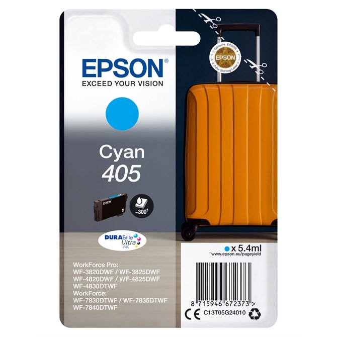 Epson Cyan 405 (T05g240) Original Durabrite Ultra Standard Capacity Ink Cartridge (Suitcase) - Image 4